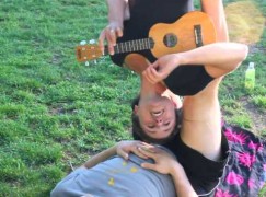 Video: Singing is so much easier upside down. Especially while playing the uke.