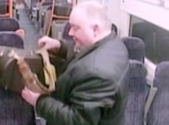 Lights, action! Man is caught on train TV stealing viola