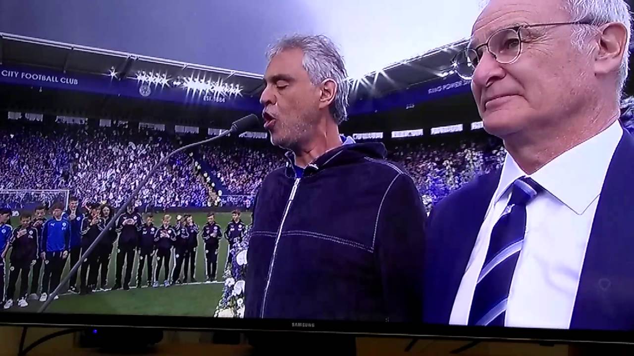 Video: Andrea Bocelli sings for Leicester City fans