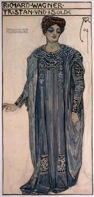 CHT167392 Copy of a costume design for Isolde, for a production of 'Tristan and Isolde' by Richard Wagner (1813-83) at the Hofoper, Vienna, February 1903, 1904; by Roller, Alfred (1864-1935); Osterreichische Nationalbibliothek, Vienna, Austria; Archives Charmet; German, out of copyright