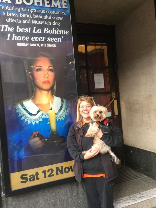 Manchester’s Musetta brings her dog on stage