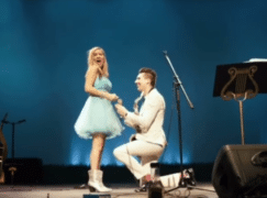 Violinist is left breathless by mid-concert proposal