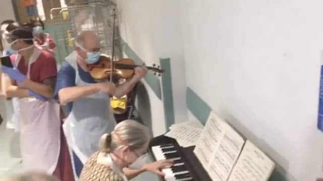 Watch: Senior doctor plays Ave Maria as Covid nurse recovers