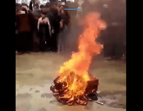 Watch: Taliban burn musical instruments