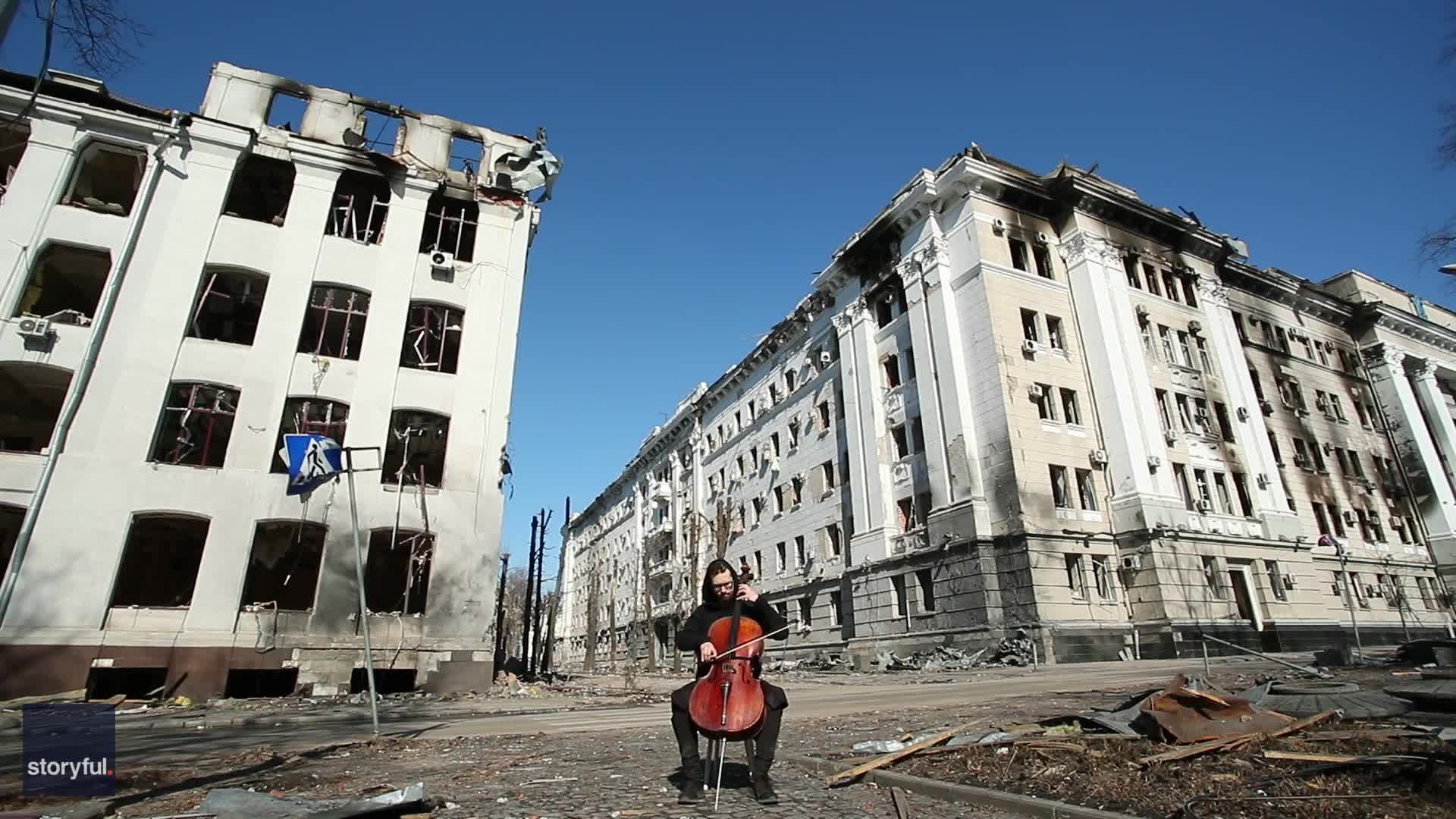 The last cellist in Kharkiv keeps on playing Bach