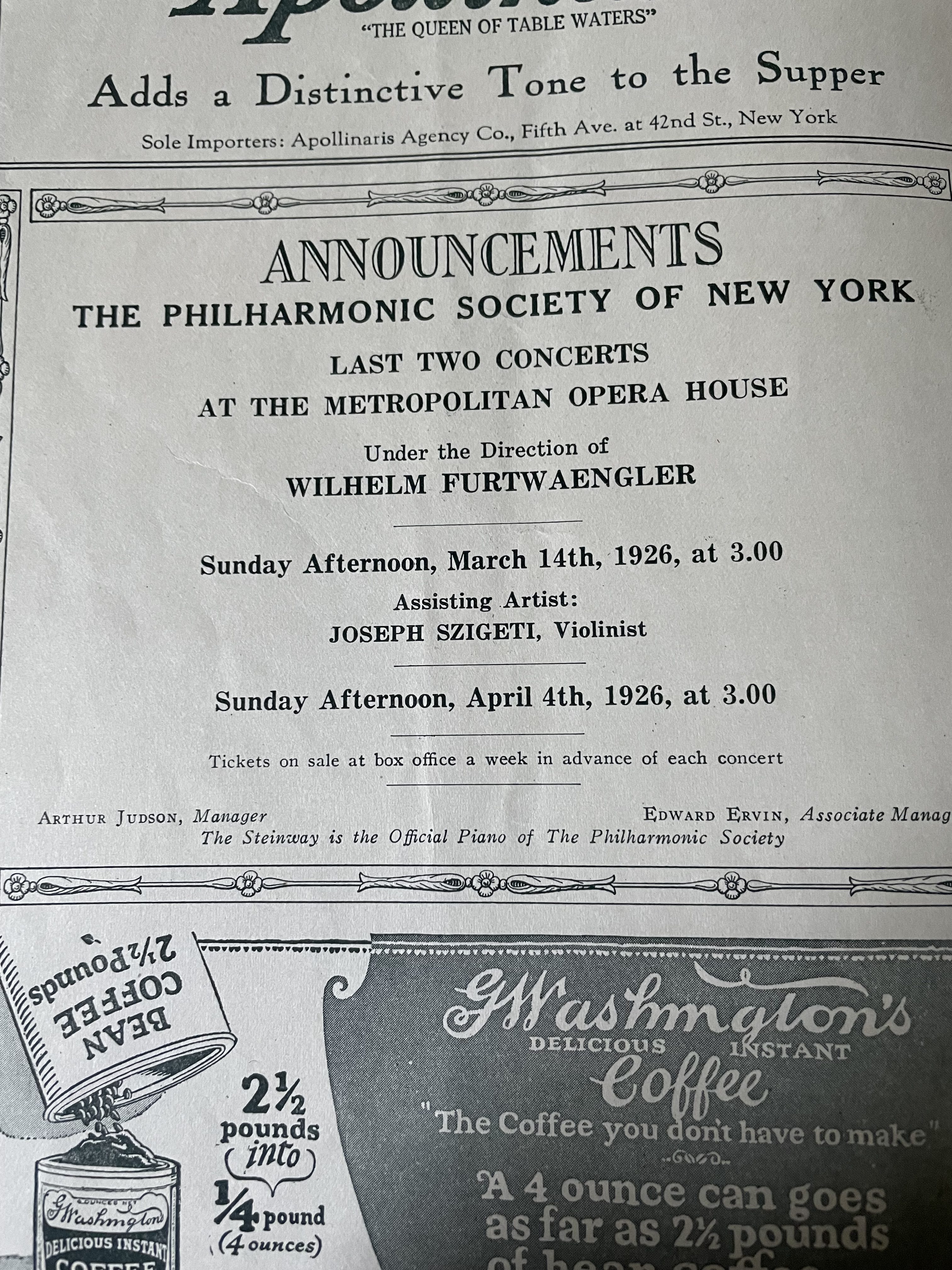 Did Furtwängler ever conduct at the Met?