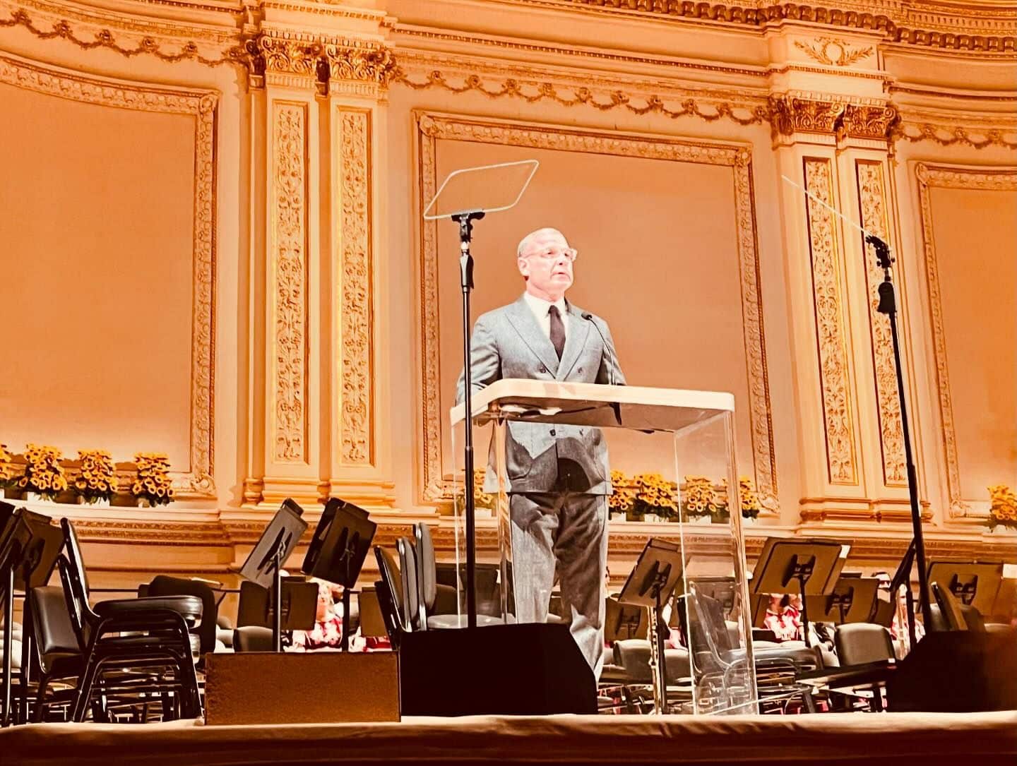 An infant weeps in Carnegie Hall