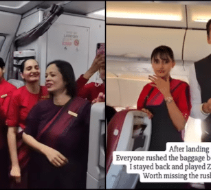 While waiting to leave the plane, here’s our on-board piano